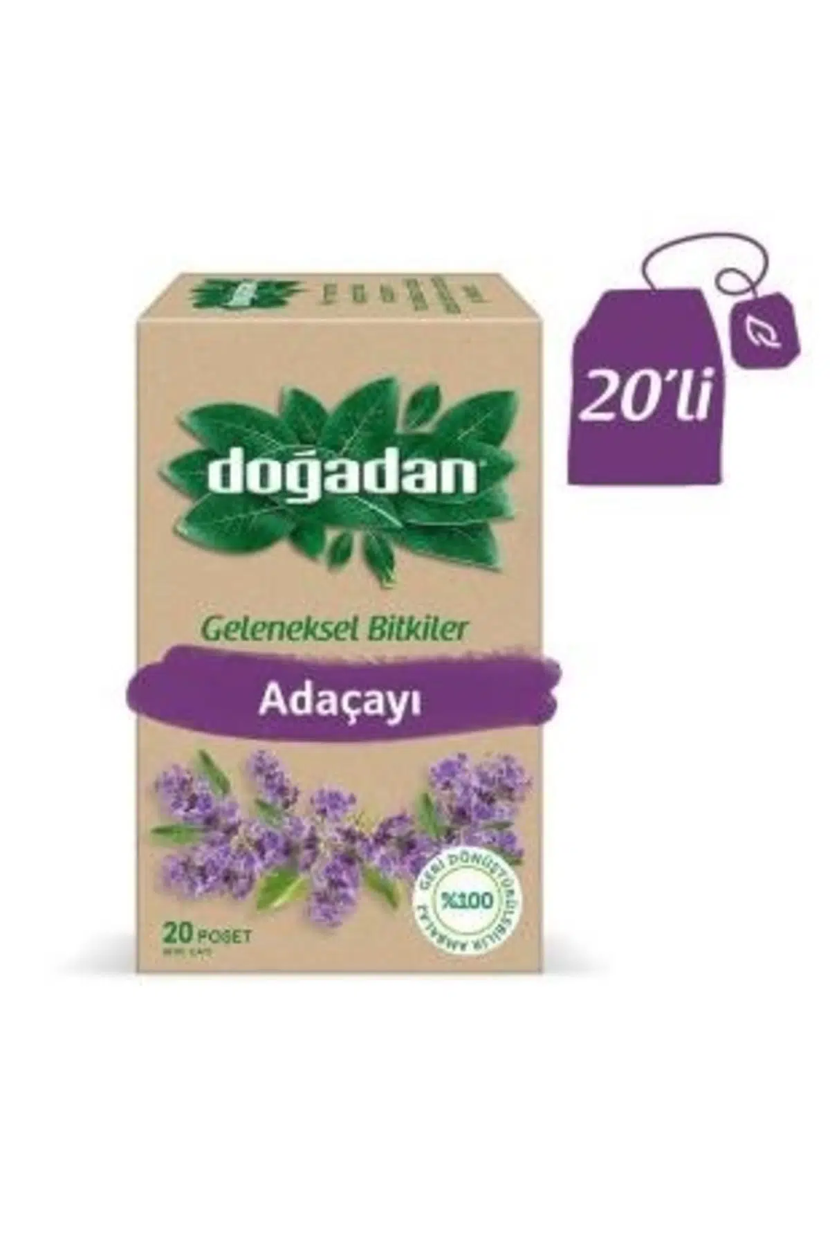 Doğadan Adaçayı Bardak Poşet 20'li